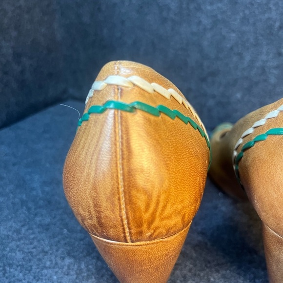 Miz Mooz NYC Vintage Peep Toe Leather pumps Sophia cognac size 10 - Picture 13 of 14